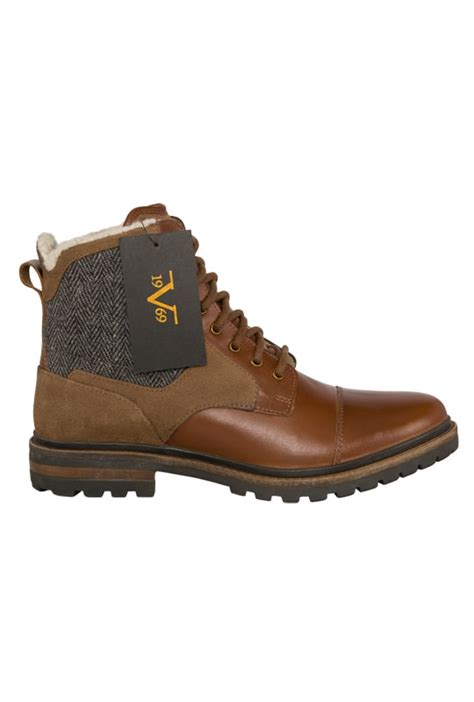 versace 1969 schoenen voor heren model hector|19V69 Versace Winter Boots Leather Light Brown.